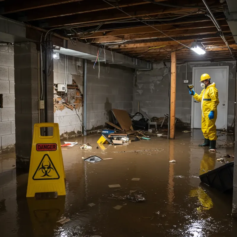 Flooded Basement Electrical Hazard in Tyrrell County, NC Property